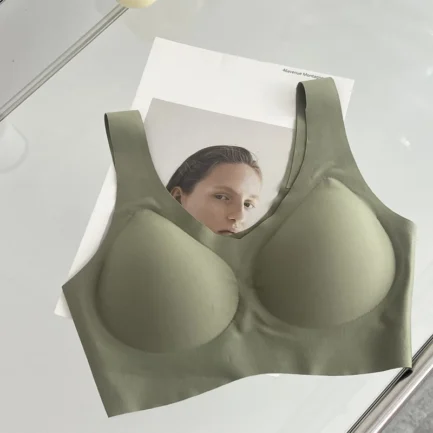 Ice Silk Bra Seamless Vest Bras Women Soft Thin Push Up Underwear Comfortable Sleep Top With Chest Padded Sports Bralette - Image 14