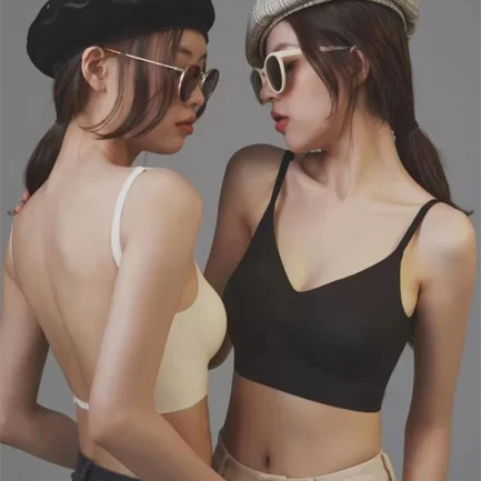 Strapless Underwear Women Invisible Bra Deep U Plunge Bras Backless Top for Dresses Sexy Lingerie with Transparent Strap Push Up - Image 4