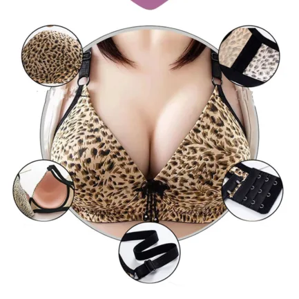 Women's Leopard Print Fashion Sexy Bra Thin Plus Size Push Up Pair Sag Underwear No Underwire Womens Bras Comfortable Push up - Image 17