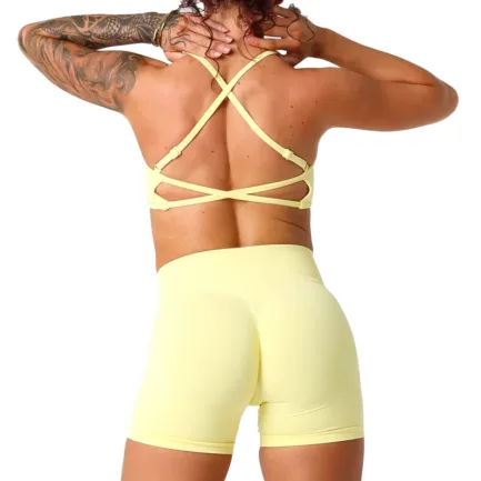 2Pieces TKITK Dynamic Backless Sports Bra Seamless Spandex Woman Fitness Elastic Breathable Enhancement Leisure Sports Underwear - Image 21