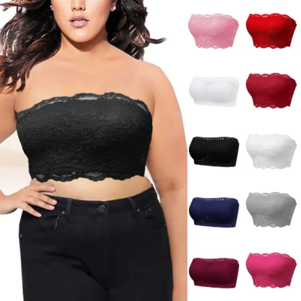 Ladies Sexy Chest Wrapping Bra Women Plus Size Seamless Lace Underwear Women Strapless Solid Color Briefs Sexy Lingeries трусы