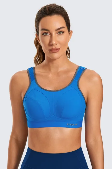 Women's Sports Bra High Impact Wireless Adjustable Straps Non-Padded Workout Bra Solid Trainning Run Boxing Underwear - Image 23