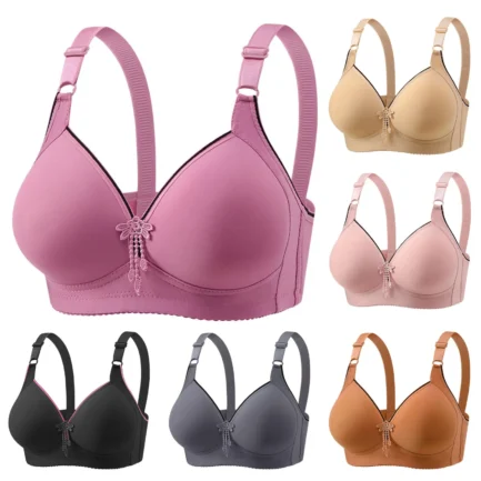 2024Womens With Support And Lift Plus Size Bras,Comfort Full Coverage Everyday Bras Breathable Wireless Elegant Big Breasts Bra - Image 5