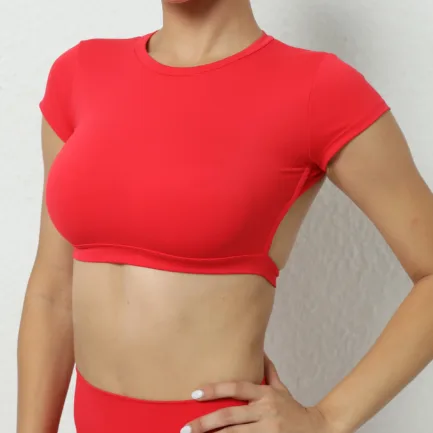 Hearuisavy Sports Shirts Breathable Workout Tops Fitness Sportswear Female Backless Yoga Clothing Sport Crop Tops Women Gym Top - Image 16