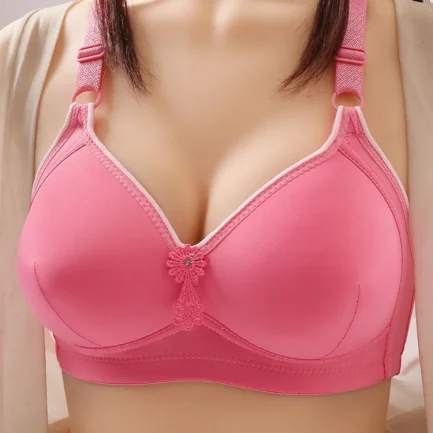 Mid-old Aged Summer Thin Gathering Bra Solid Color Wirefree Soft Breathable Underwear Ladies' 3D Anti-sagging Adjustable Bralett - Image 12