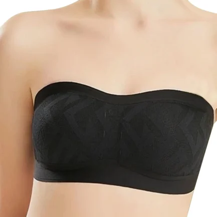 Women's Solid Color Strapless Bra Enhanced Bust Appearance Non Slip Thin Bandeau Push Up Bra Breast Gathering Lingerie - Image 3