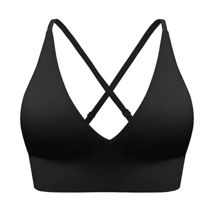 Deep V Neck Sports Bra Padded Adjustable Thin Strap Fitness Yoga Bras Plus Size Bra Gym Push Up Underwear Workout Fitness Vest - Image 9