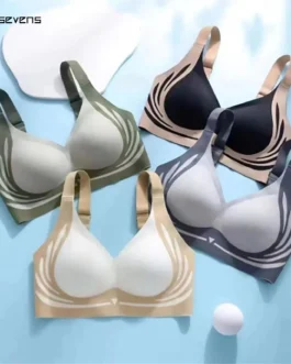 Lifting Anti-Sagging Wireless Push-Up Bra Women'S Widened Back Smoothing Bras Adjustable Summer Thin Brassiere Underwear