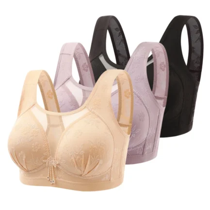 Plus Size Women Bandeau Bra Back Closure Brassiere Wirefree Bralette Full Cup Everyday Floral Bras Active Bras NEW - Image 2