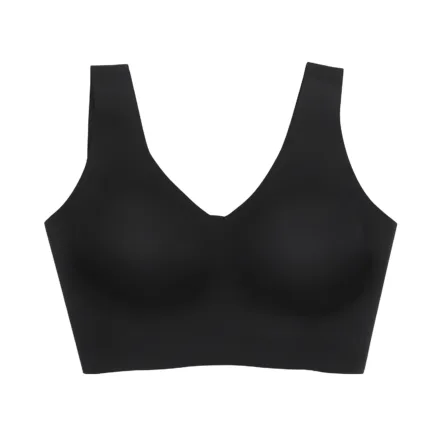 Women Fitted V-Neck Seamless Bra Tank Top Built-in thin Bra Cup Hide Back Fat Full Back Coverage Underwire Steel Bones Bra - Image 9