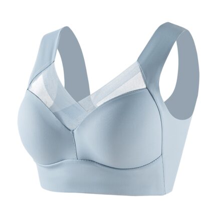 Plus Size Fitness Sports Bras For Women Solid Mesh Brassiere Sexy Lingerie Push Up Wireless Small Chest Gathered Sleep Bra Top - Image 11