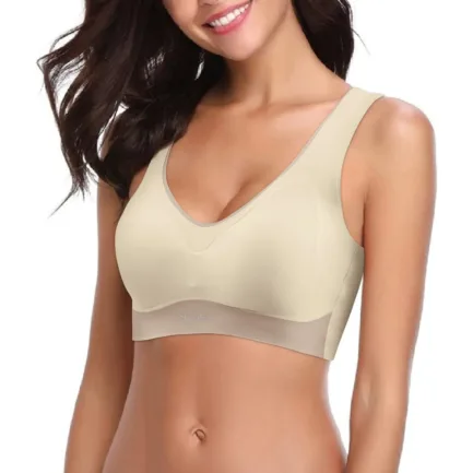 Large Size Traceless Womens Bra Comfortable Without Underwire Underwear Solid Color Gathering Shockproof Running Sport Bralette - Image 4