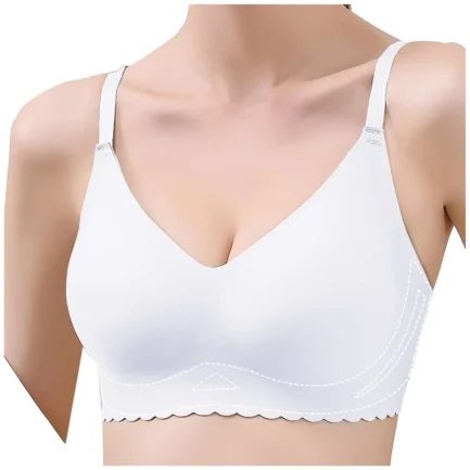 Womens Wireless Seamless T-Shirt Bra Extreme Comfort Spaghetti Thin Strap Soft Support Bra Full-Coverage Push Up Corset Lift Bra - Image 7