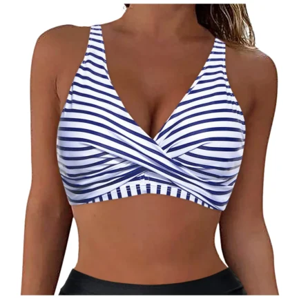 Leopard Bikini Bra for Women Ladeis Lace Up Swimwear Tops Full Coverage Push Up Crop Bikini Bra 2024 Fashion New Bathing Suits - Image 10