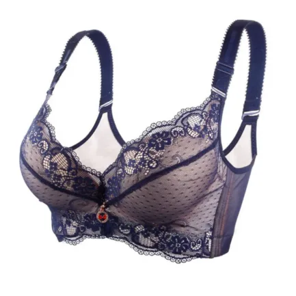Women Plus Size Adjustable Sports Extra-Elastic Breathable Lace Trim Bra Floral Lace Translucent Brassiere Daily Flirts Lingerie - Image 7