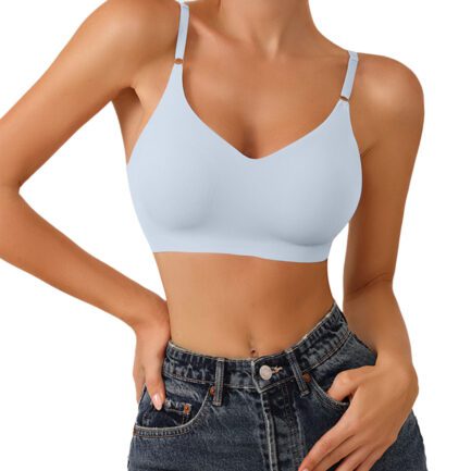 Ice Silk Bra for Women Comfort Wireless Gather Sexy Underwear for Women Push Up Simple Lingerie Seamless Brassiere Bralettle - Image 12