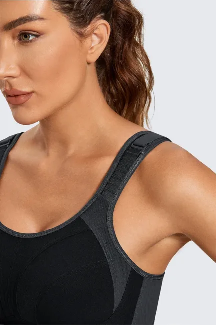 Women's Sports Bra High Impact Wireless Adjustable Straps Non-Padded Workout Bra Solid Trainning Run Boxing Underwear - Image 21