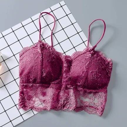Summer Women Lace Bralette Sexy Top Sleeveless Solid Tops Unpadded Bralette Bra Bustier Back Cross Strap Crop Tank S-2XL - Image 15