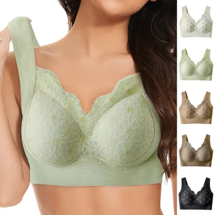 Front Lace Bras For Women Seamless No Underwire V Neck Push Up Bralette Tops Sexy Lingerie Brassiere Soft Comfort Breathable Bra - Image 7