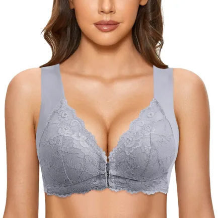 Women Bra Womens No Steel Ring French Womens Front Close Bra T Back Seamless Unlined Bra For Large Bust - Image 4