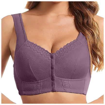 Seamless Breathable Lace Push Up Bras for Women Moona Bra Front Closure Breathable Bra For Seniors Plus Size Bras For Womens - Image 9