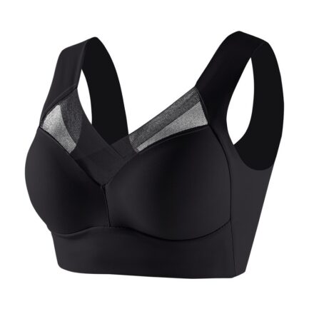 Plus Size Fitness Sports Bras For Women Solid Mesh Brassiere Sexy Lingerie Push Up Wireless Small Chest Gathered Sleep Bra Top - Image 9