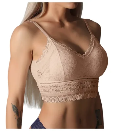 Women Lace Bras Top Comfortable Bralette Solid Color Beauty Back Underwear Sexy Vest Female Add pad Wireless Bra Lingerie - Image 9