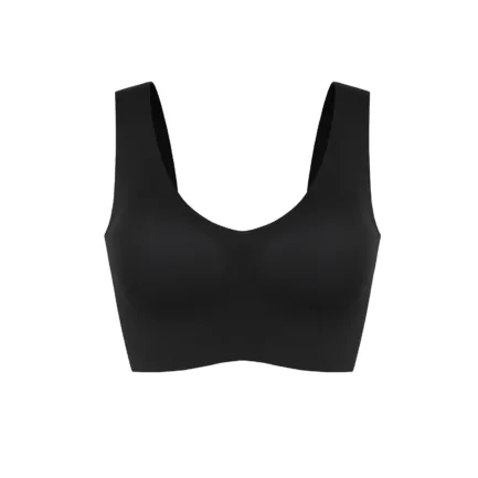 Women Fitted V-Neck Seamless Bra Tank Top Built-in thin Bra Cup Hide Back Fat Full Back Coverage Underwire Steel Bones Bra - Image 19