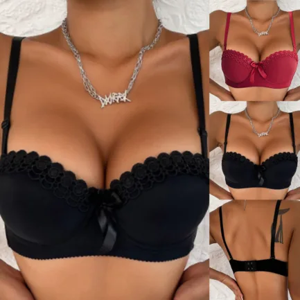Strap Bras Women'S Sexy Lace Removable Comfort Push Up Sports Underwear Gathered No Steel Ring Lingerie For 5 Pack Mixed Colors - Image 7