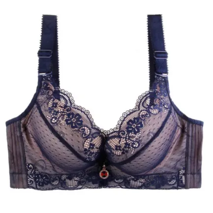 Women Plus Size Adjustable Sports Extra-Elastic Breathable Lace Trim Bra Floral Lace Translucent Brassiere Daily Flirts Lingerie - Image 4