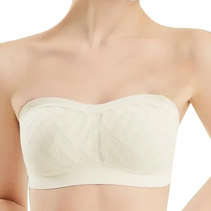 Women's Solid Color Strapless Bra Enhanced Bust Appearance Non Slip Thin Bandeau Push Up Bra Breast Gathering Lingerie - Image 4