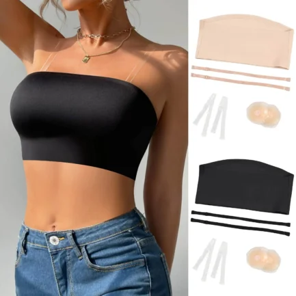 Fashion Strapless Bandeau Bra Solid Color Lift Anti Sagging Seamless Soft Support Underwear Sleep Uncensored Women Lingerie - Image 7