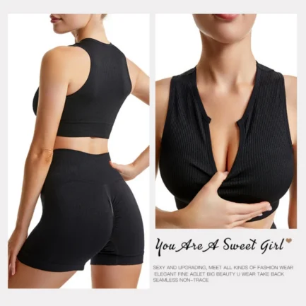 Bra Sets Anti-sagging Sports bra set No steel rings Fitness clothing Female running shockproof Beauty tank top Sets - Image 7