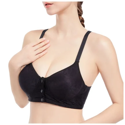 Women Sexy Front Button Bras Deep V Underwire Push Up Lingerie Brassiere Shaping Cup Adjustable Shoulder Strap Large Size Bra