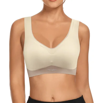 Large Size Traceless Womens Bra Comfortable Without Underwire Underwear Solid Color Gathering Shockproof Running Sport Bralette - Image 11