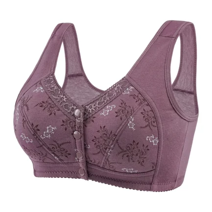 Women's Front Buckle Bras Without Steel Ring Push Up Lingerie Brassiere Seamless Gathered Underwear Large Size Sleep Sports Bra - Image 8