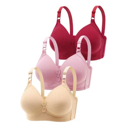 Large Bra 3PC Women's Sexy No Steel Ring Large And Thin Breathable Underwear Gather Comfortable Bra - Image 15