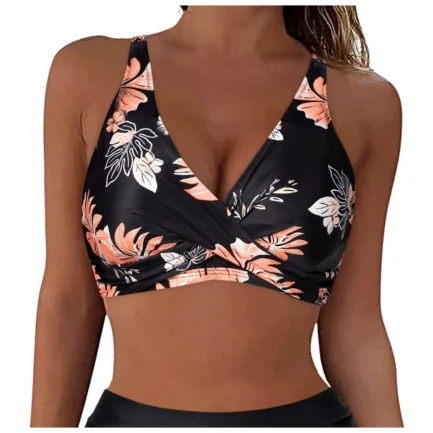 Leopard Bikini Bra for Women Ladeis Lace Up Swimwear Tops Full Coverage Push Up Crop Bikini Bra 2024 Fashion New Bathing Suits - Image 8