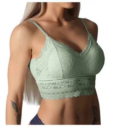 Women Lace Bras Top Comfortable Bralette Solid Color Beauty Back Underwear Sexy Vest Female Add pad Wireless Bra Lingerie - Image 8