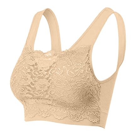 Sports Bras for Women Lace Embroidered Push Up Full Figure Bras Lightly Lined No Underwire Bralette Seamless Padded Wireless Bra - Image 7