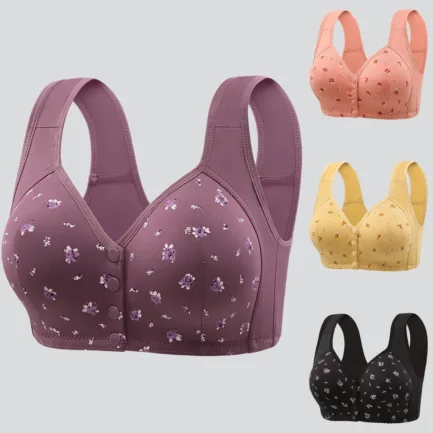 Women'S Front Opening Fixed Cup Underwear Plus Size Non Steel Ring Tank Top Bra Underwear Plus Sized Sports Breathable Bra - Image 12