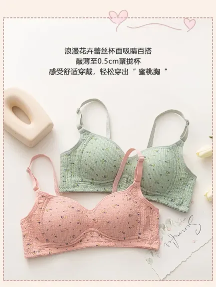 Women Sexy Lingerie Triangle Cup Brassiere Wire Free Bra Underwear Bras for Girls Womens Without Steel Rings French Traceless - Image 9