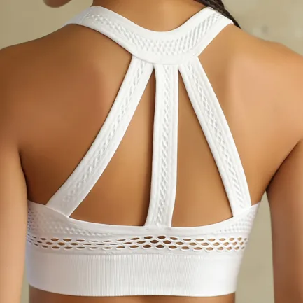 Cut Out Beauty Back Sports Bra High Elastic Knit Top Melon Sports Bra Cropped Yoga with Bra Molded Sports Bra Women Sports - Image 3