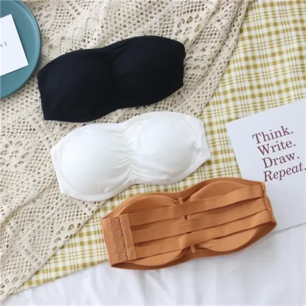 Sexy Women's Strapless Bra with Removable Pads Underwear Tube Top Girls Invisible One-piece Backless Lingerie Cropped Tanks - Image 10