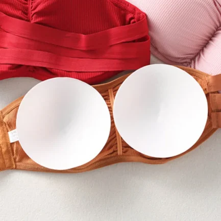 Sexy Women's Strapless Bra with Removable Pads Underwear Tube Top Girls Invisible One-piece Backless Lingerie Cropped Tanks - Image 3