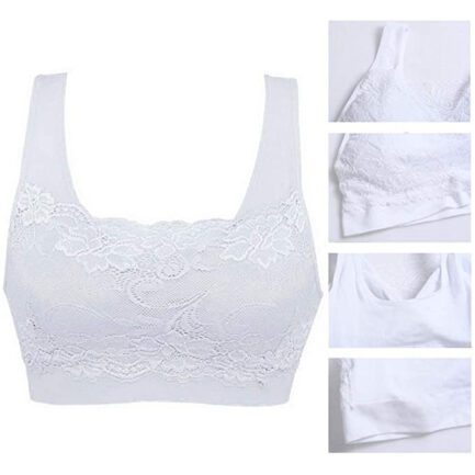 Sports Bras for Women Plus Size Floral Lace Patchwork Bralettes Seamless Full Coverage Lightly Lined Wireless Push Up Bras Tops - Image 7