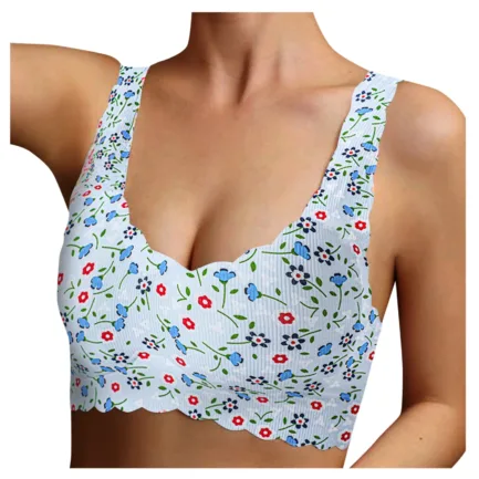 2024 New Bra Plus-Size Women'sBra Silk With Ice Print Sexy Unblemished Floral Underwear Floral Art Style With Support And Lift - Image 4