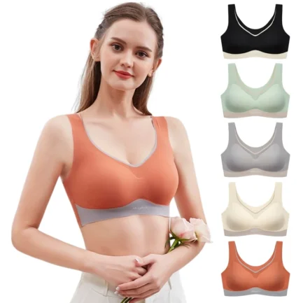 Women Non-stiffening Bra Comfortable Side Breast Collection Ice Silk Cool Non-marking Bra Anti-upper Slip Bra Sports Underwear - Image 6