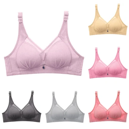 Wirefree Comfortable Bra Women Female Underwear Stretchable Straps Breathable Bras For Womens Lightweight Soft Gathered Bralette - Image 15