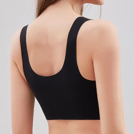 Elegant Seamless Latex Gathering Bra For Women Ice Silk Color Contrast Soft Breathable Underwear Anti-Slip Smooth Daily Bra - Image 10
